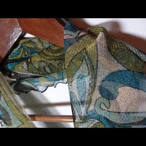 Vintage Authentic Retro 60's or 70's Stretchy Floral Hair or Neck Scarf - Picture 7 of 9